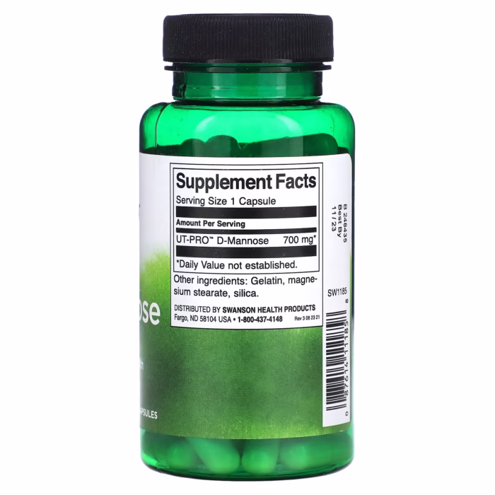Swanson, D-Mannose, 700 mg, 60 Capsules - Image 2